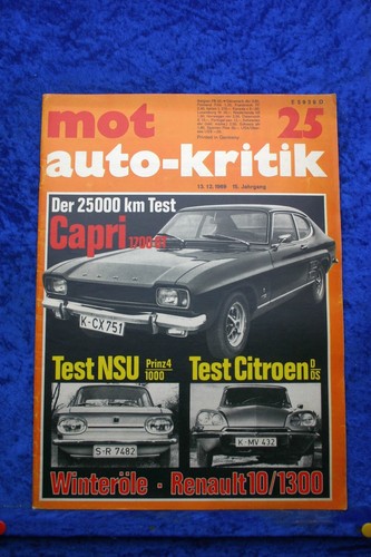 Mot ford capri - 25/69, gt